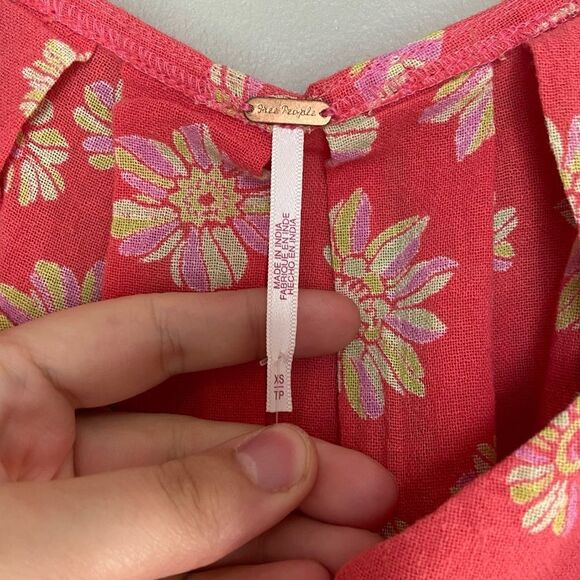 Free People NWT Hollyheck Combo Floral Indigo Molly Tunic Size XS - Picture 4 of 8